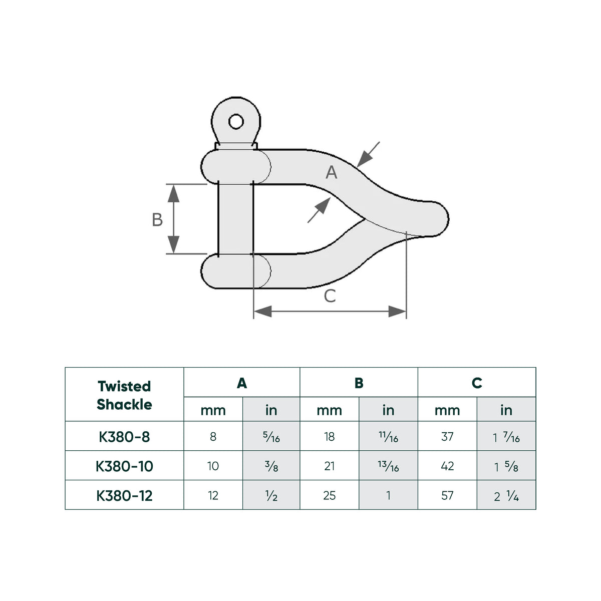 Twisted Shackle SS 316-10mm