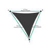 Custom Monotec 370 Shade Sail - Graphite Grey - 3 Corner - Technical Drawing