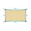 Custom Monotec 370 Shade Sail - Chino Cream - 4 Corner - Technical Drawing