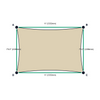 Custom Commercial 95 Shade Sail - Natural - 4 Corner - Technical Drawing