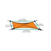 Custom Monotec 370 Shade Sail - Sherbet Orange - 4 Corner - Technical Drawing