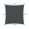 Custom Commercial 95 Shade Sail - Gun Metal - 4 Corner - Technical Drawing