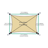 Custom Monotec 370 Shade Sail - Chino Cream - 4 Corner - Technical Drawing