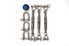 Three-corner Shade Sail hardware kit with stainless steel turnbuckles, D-shackles and thread grease.