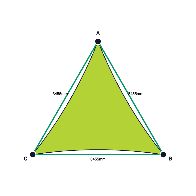 Custom Monotec 370 Shade Sail - Lime Fizz - 3 Corner