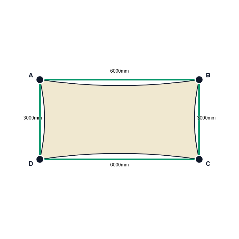 Custom Shadetec 320 Shade Sail - Coastal Cream - 4 Corner