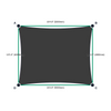 Custom Monotec 370 Shade Sail - Graphite Grey - 4 Corner - Technical Drawing