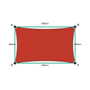Custom Commercial 95 Shade Sail - Cherry Red - 4 Corner - Technical Drawing