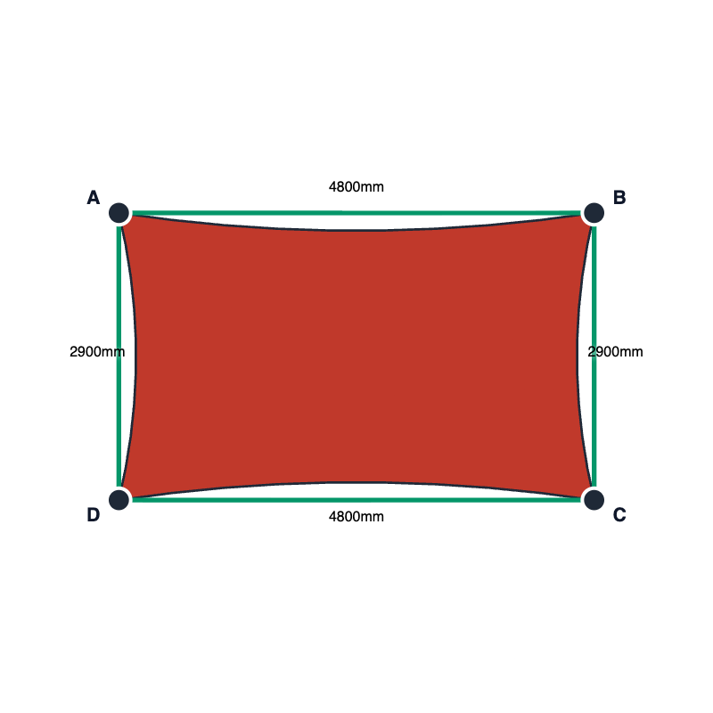 Custom Commercial 95 Shade Sail - Cherry Red - 4 Corner