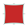 Custom Monotec 370 Shade Sail - Candy Red - 4 Corner - Technical Drawing