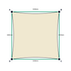 Custom Shadetec 320 Shade Sail - Coastal Cream - 4 Corner - Technical Drawing
