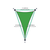 Custom Commercial 95 Shade Sail - Bright Green - 3 Corner - Technical Drawing