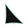 Custom Commercial 95 Shade Sail - Black - 3 Corner - Technical Drawing