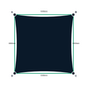 Custom Shadetec 320 Shade Sail - Deep Sea Navy - 4 Corner - Technical Drawing
