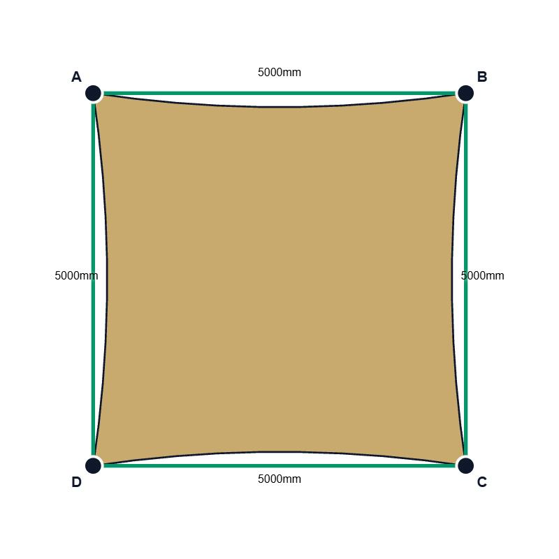 Custom Monotec 370 Shade Sail - Karloo Sand - 4 Corner