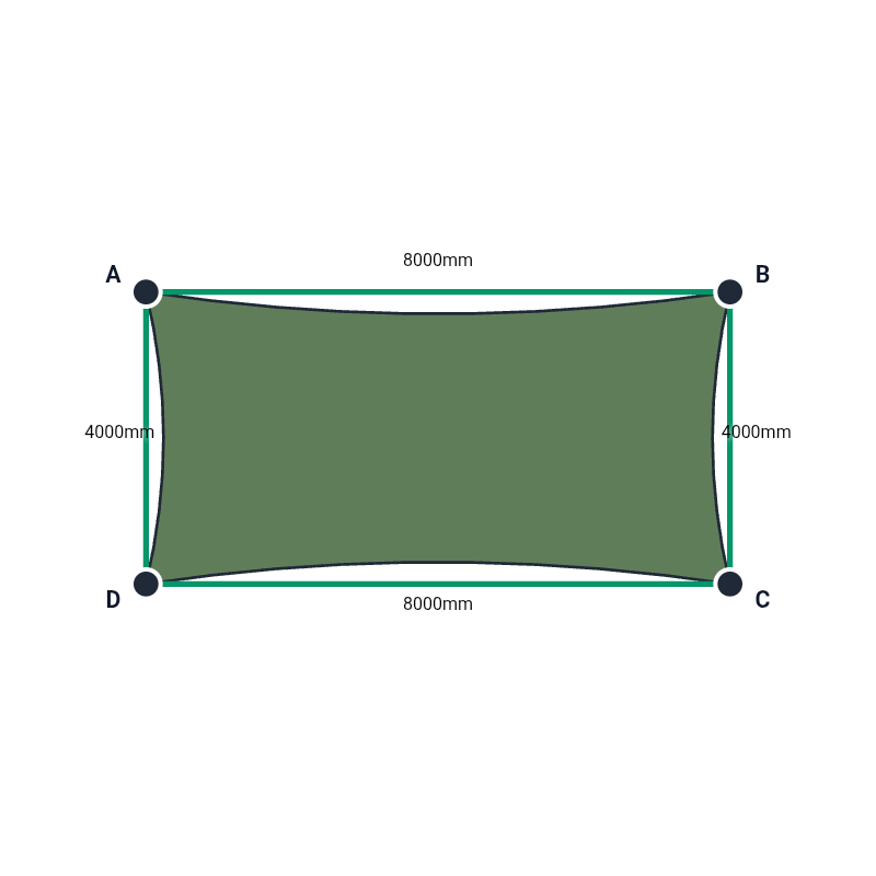 Custom Commercial 95 Shade Sail - Rivergum - 4 Corner