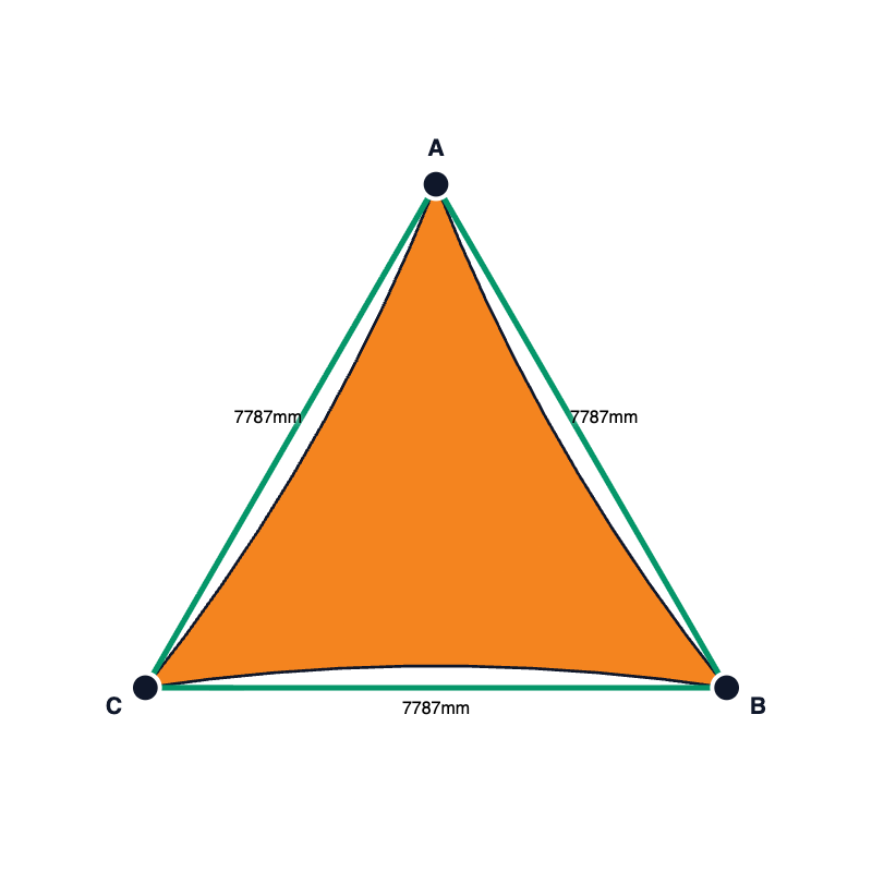 Custom Monotec 370 Shade Sail - Sherbet Orange - 3 Corner