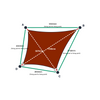Custom ExtraBlock 330 Shade Sail - Oxide Red - 4 Corner - Technical Drawing