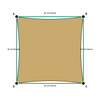 Custom Monotec 370 Shade Sail - Karloo Sand - 4 Corner - Technical Drawing