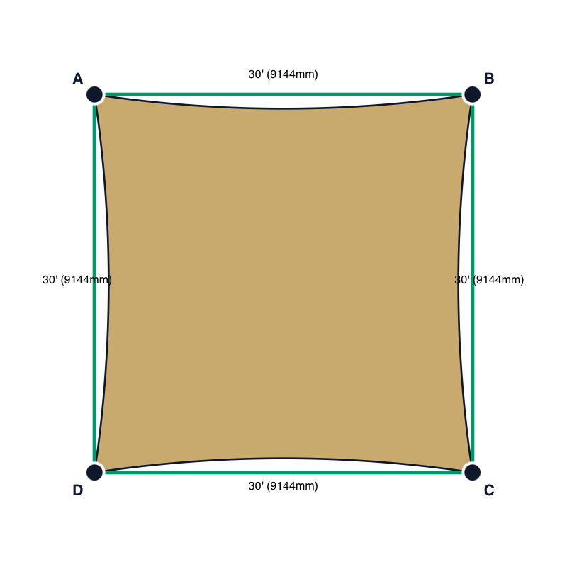 Custom Monotec 370 Shade Sail - Karloo Sand - 4 Corner