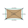 Custom Commercial 95 Shade Sail - Desert Sand - 4 Corner - Technical Drawing