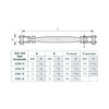 Pipe Turnbuckle Jaw-Jaw SS 316-16mm