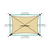 Custom Monotec 370 Shade Sail - Chino Cream - 4 Corner - Technical Drawing