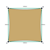 Custom Monotec 370 Shade Sail - Karloo Sand - 4 Corner - Technical Drawing