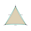 Custom Commercial 95 Shade Sail - Natural - 3 Corner - Technical Drawing