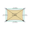 Custom Monotec 370 Shade Sail - Chino Cream - 4 Corner - Technical Drawing