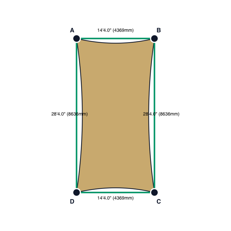 Custom Monotec 370 Shade Sail - Karloo Sand - 4 Corner