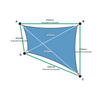 Custom ExtraBlock 330 Shade Sail - Dove Blue - 4 Corner - Technical Drawing