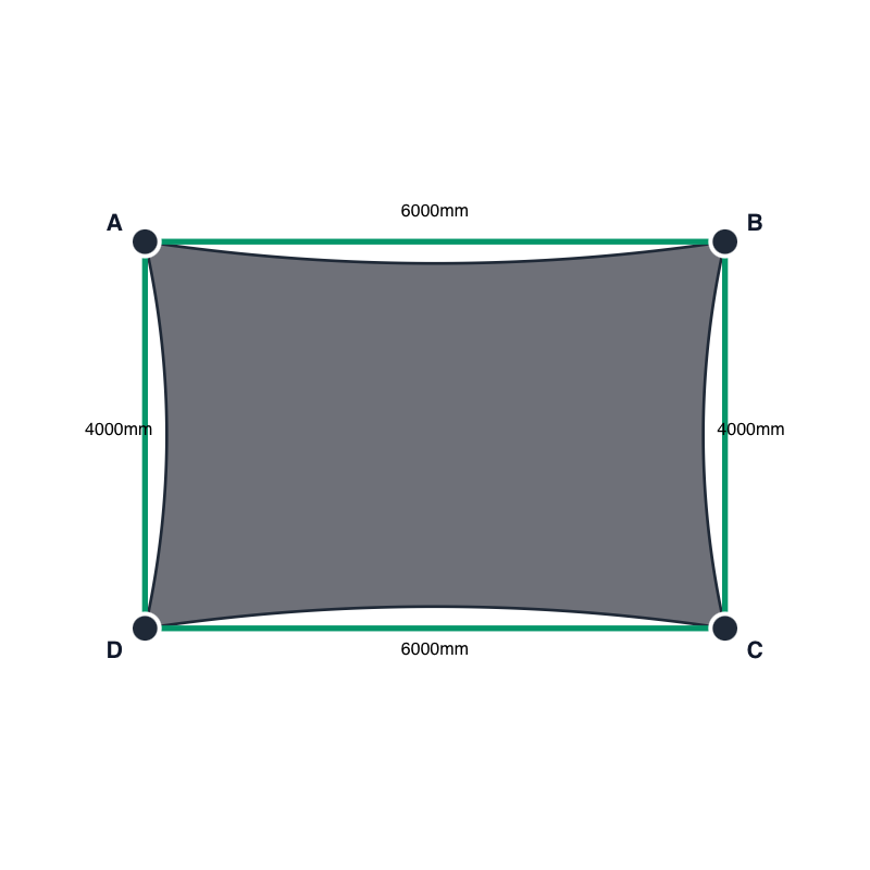 Custom Monotec 370 Shade Sail - Titanium - 4 Corner
