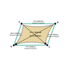 Custom Monotec 370 Shade Sail - Chino Cream - 4 Corner - Technical Drawing