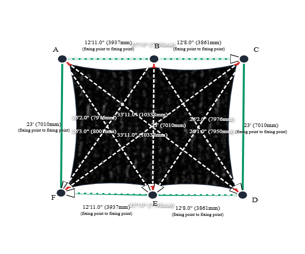 Custom ExtraBlock 330 Shade Sail - Midnight - 6 Corner