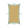 Custom Monotec 370 Shade Sail - Karloo Sand - 4 Corner - Technical Drawing