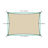 Custom Commercial 95 Shade Sail - Natural - 4 Corner - Technical Drawing