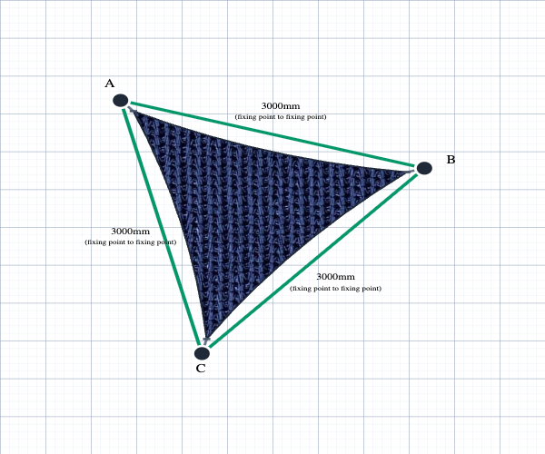 Custom Monotec 370 Shade Sail - Sheba Navy - 3 Corner