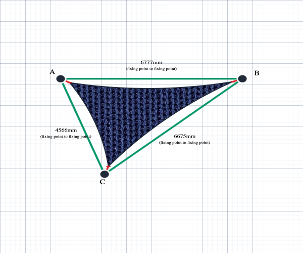 Custom Monotec 370 Shade Sail - Sheba Navy - 3 Corner