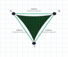 Custom Monotec 370 Shade Sail - Koonunga Green - 3 Corner - Technical Drawing
