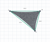 Custom Shadetec 320 Shade Sail - Alpine Silver - 3 Corner - Technical Drawing