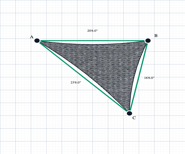Custom Shadetec 320 Shade Sail - Alpine Silver - 3 Corner