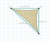 Custom Monotec 370 Shade Sail - Karloo Sand - 3 Corner - Technical Drawing