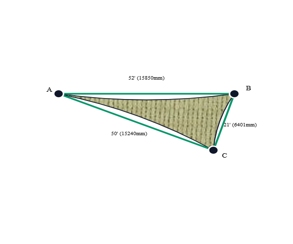 Custom ExtraBlock 330 Shade Sail - Beige - 3 Corner