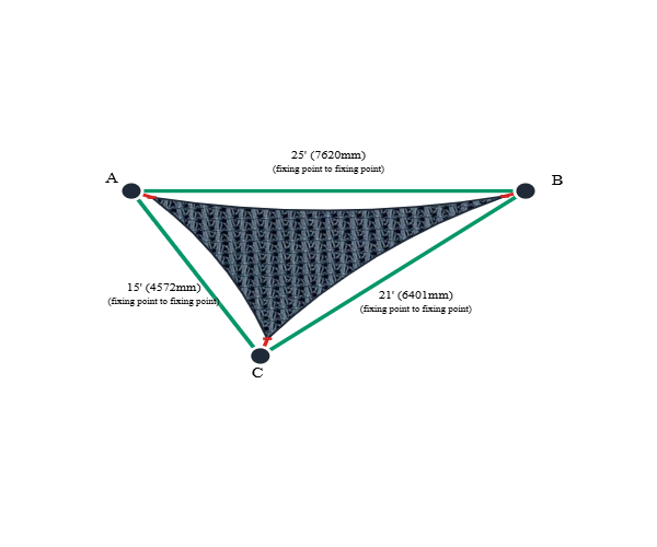 Custom Monotec 370 Shade Sail - Graphite Grey - 3 Corner