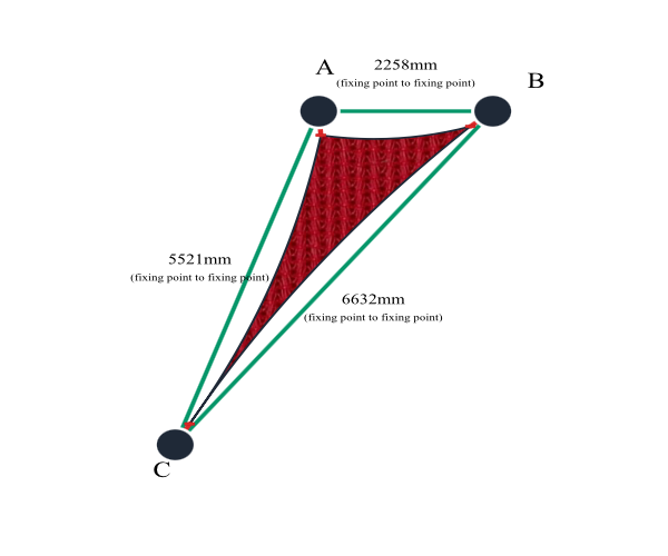 Custom Monotec 370 Shade Sail - Candy Red - 3 Corner