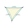 Custom Shadetec 320 Shade Sail - Coastal Cream - 3 Corner - Technical Drawing