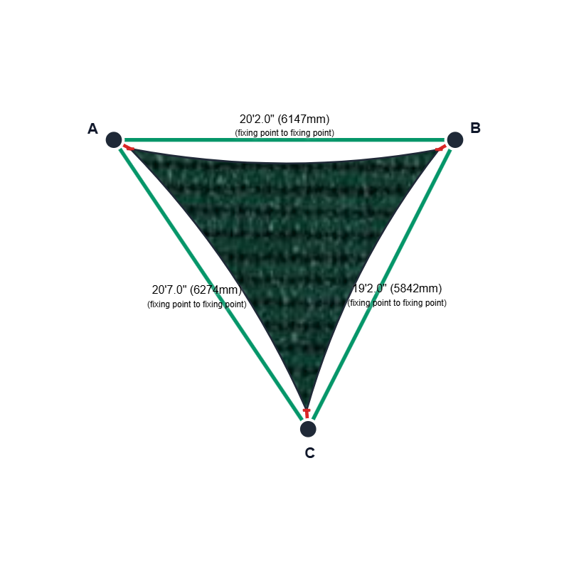 Custom ExtraBlock 330 Shade Sail - Forest Green - 3 Corner