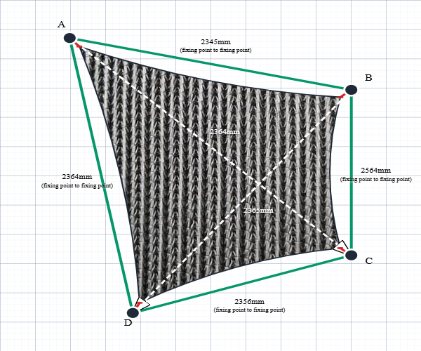 Custom Monotec 370 Shade Sail - Titanium - 4 Corner