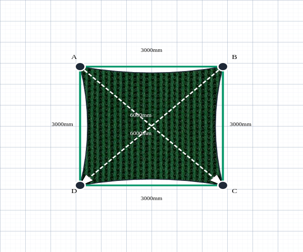 Custom Monotec 370 Shade Sail - Koonunga Green - 4 Corner